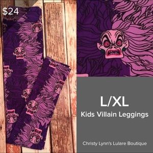 Lularoe Disney Kids Cruella de Vil Leggings L/XL